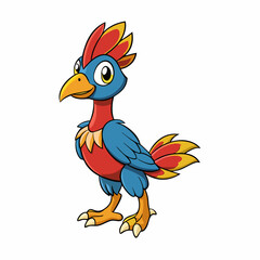 cartoon parrot on white background