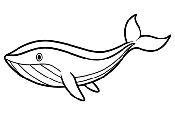 Simple Whale Sketch Vector