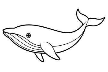 Simple Whale Sketch Vector