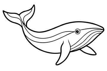 Simple Whale Sketch Vector