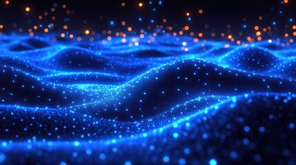 Fototapeta premium Abstract Digital Waveform of Light Particles