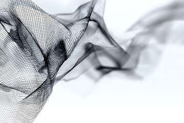 Abstract lines create mesmerizing flow in this image, showcasing delicate interplay of light and shadow. intricate mesh design evokes sense of movement and depth