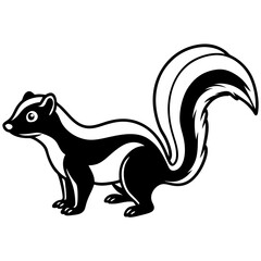 Skunk Outline Illustration