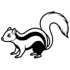 Skunk Outline Illustration
