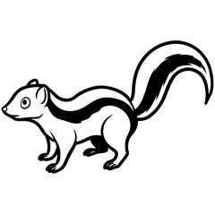 Skunk Outline Illustration