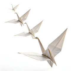 origami crane on white background
