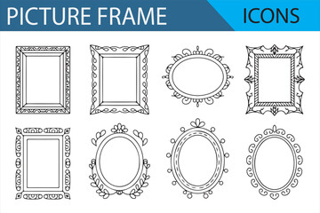 Elegant Picture Frame Illustrations for Home Deco and Gallery Use