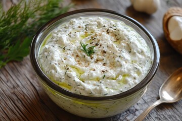 Dried tzatziki. AI generated illustration.