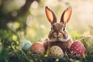 Easter celebration. AI generated illustration.