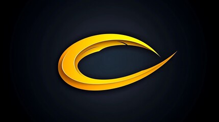 Abstract Yellow Curve Design.