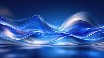 Fototapeta premium Abstract Blue Waves of Digital Art