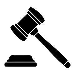 gavel Icon black silhouette on transparent background