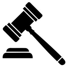 gavel Icon black silhouette on transparent background