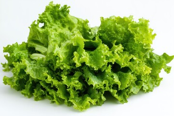 Green lettuce leaves. AI generated illustration.