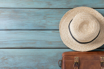 Explore essential travel tips for your next adventure with a stylish straw hat and vintage luggage