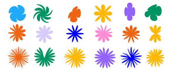 Vector set of hand drawn stars, design elements, badges, stickers, geometric figures - abstract background elements for branding, packaging,	