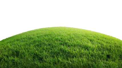 Green grassy hill with transparent background for easy integration
