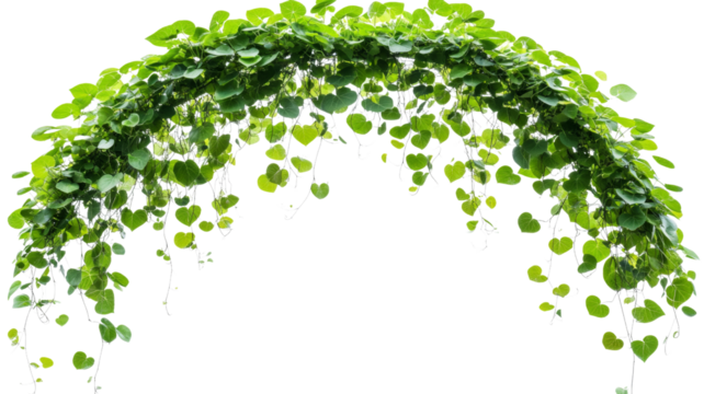 Hanging vine forming an arch with transparent background