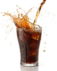cola splash in glass