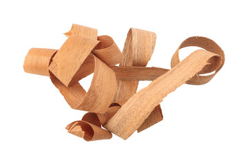 Wood shavings sawdust isolated on transparent background