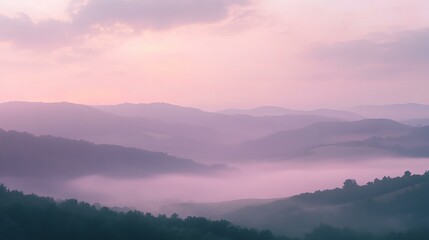 Fototapeta premium festival Breathtaking sunrise over misty mountains.