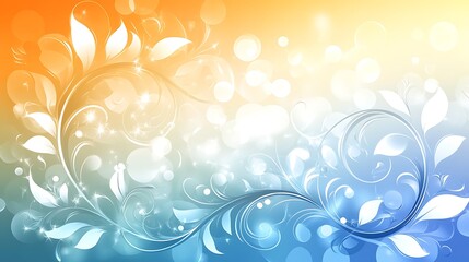 Floral swirls with bokeh background.