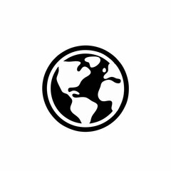 Minimalist earth illustration, simple world icon