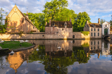 Obraz premium Princely beguinage Ten Wijngaerde, the only preserved beguinage in the Belgian city of Bruges.