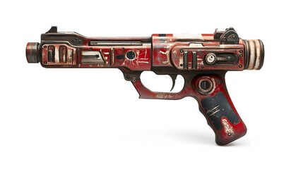 SciFi Red Blaster Pistol Weapon.