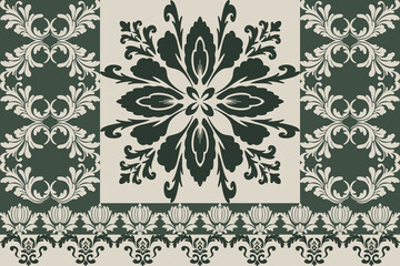 seamless floral pattern,green