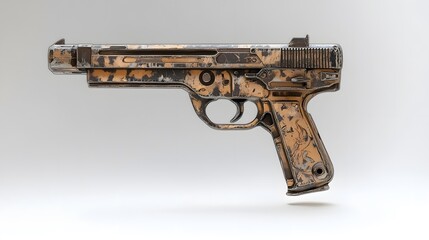 Worn Pistol with Studio Shot.