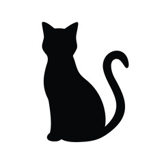 black cat silhouette. vector illustration of cat. 
