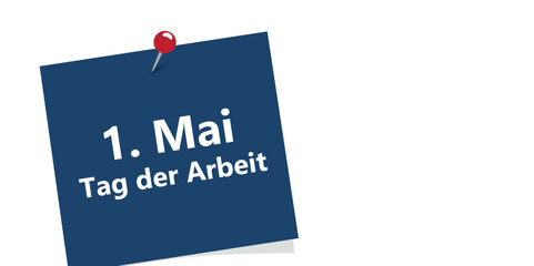 simple yellow note 1 may labor day vector illustration