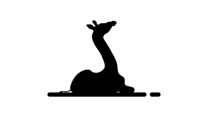 baby giraffe, black isolated silhouette