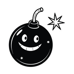 Cartoon Bomb With Smiling Face