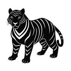 Obraz premium cyberpunk tiger with glowing stripes