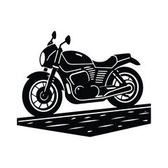 Obraz premium cyberpunk motorbike parked on wet pavement