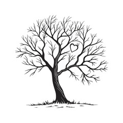Obraz premium Bare Tree Silhouette with Minimalist Branches