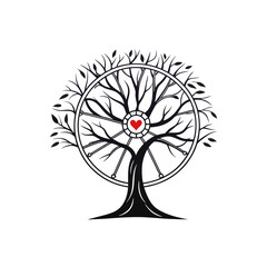 Fototapeta premium Radial Spoke Style Minimalist Tree