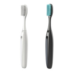 Contrasting toothbrush duo against an untouched canvas, showcasing dental hygiene essentials for daily oral care
