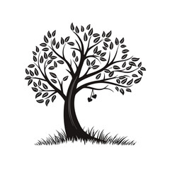 Obraz premium Clock Canopy Tree Icon Design