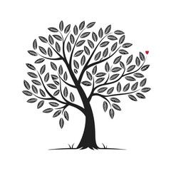 Obraz premium Overlapping Leaf Outline Tree Shape