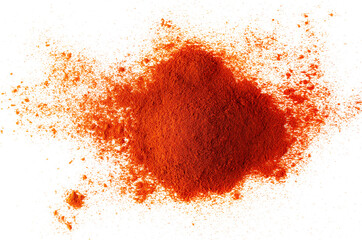 Pile of red paprika powder isolated on white	