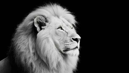 Fototapeta premium Majestic White Lion Profile