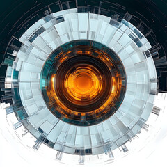 Naklejka premium Hi-tech gear design circle digital art technology. PNG file.