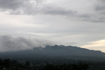 clouds in the mountains