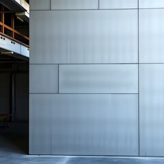 Geometric Metal Paneling with Industrial Interior View