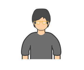 Glasses man in black clothes