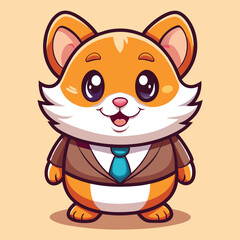 Fototapeta premium Cute hamster in a suit