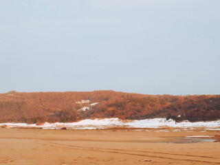 seaside and forest in winter